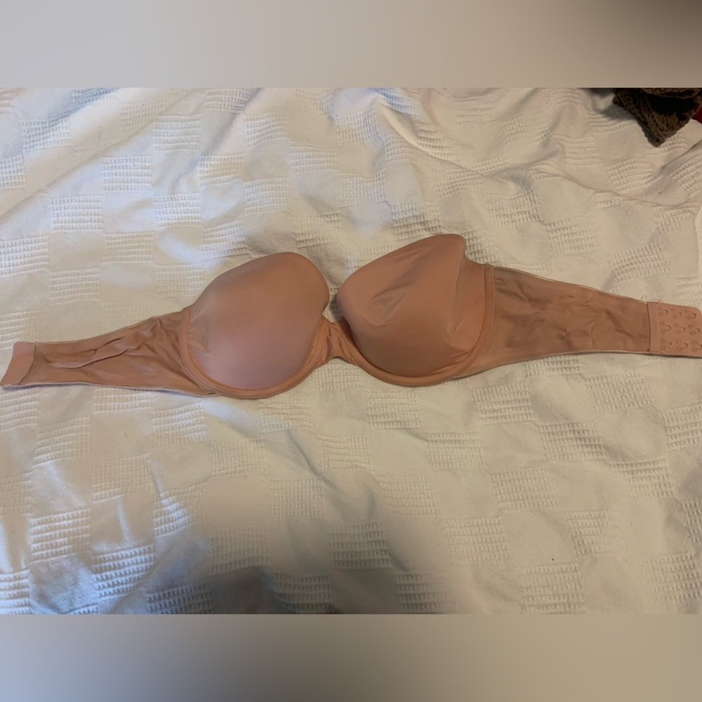 Light Pink/Beige Victorias Secret PINK Strapless Bra 32DD